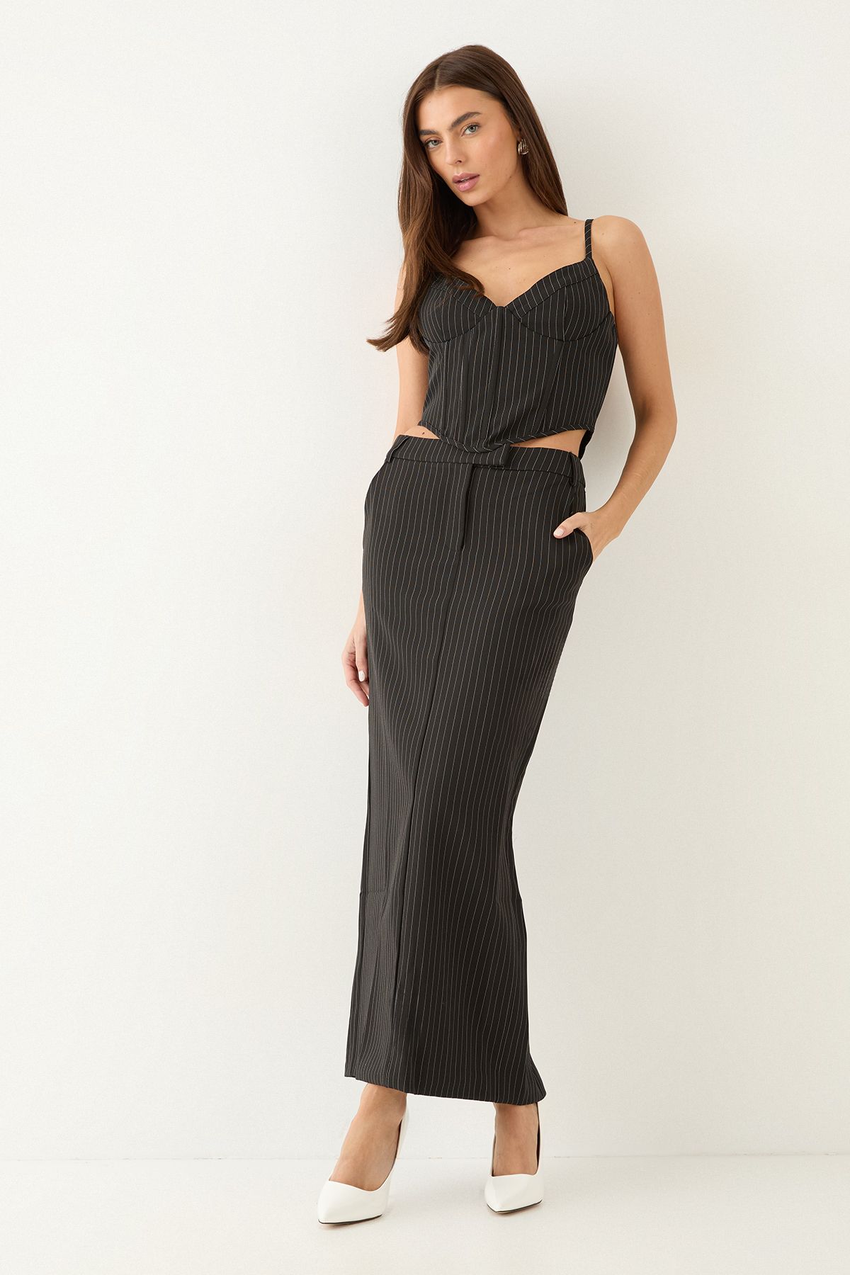 MissPap Faux Patent Leather High Flared Stiletto Heel Court Shoes White image 2