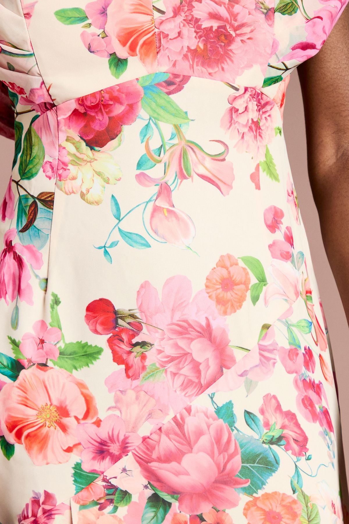 Coast Cap Sleeve Floral Chiffon Midi Dress Ivory image 5