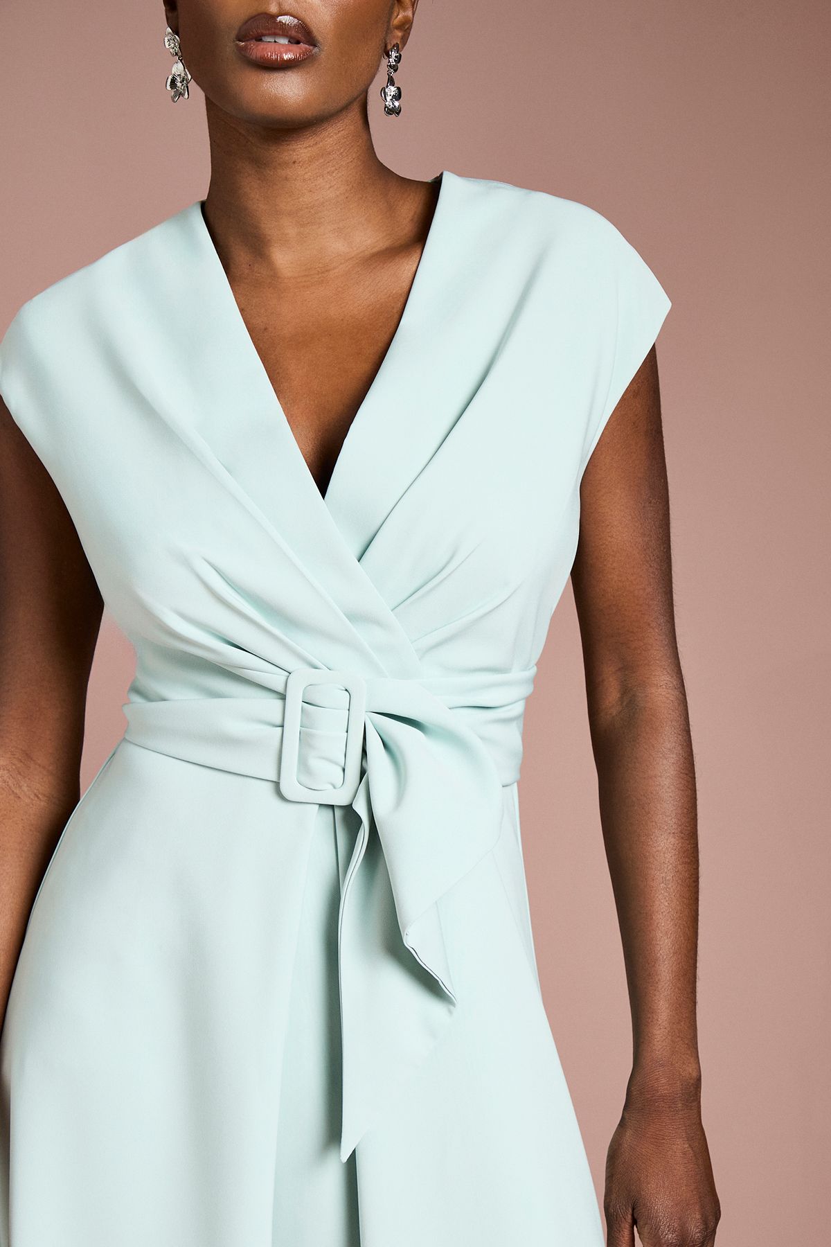 Coast Belted Crepe Dress Mint image 5