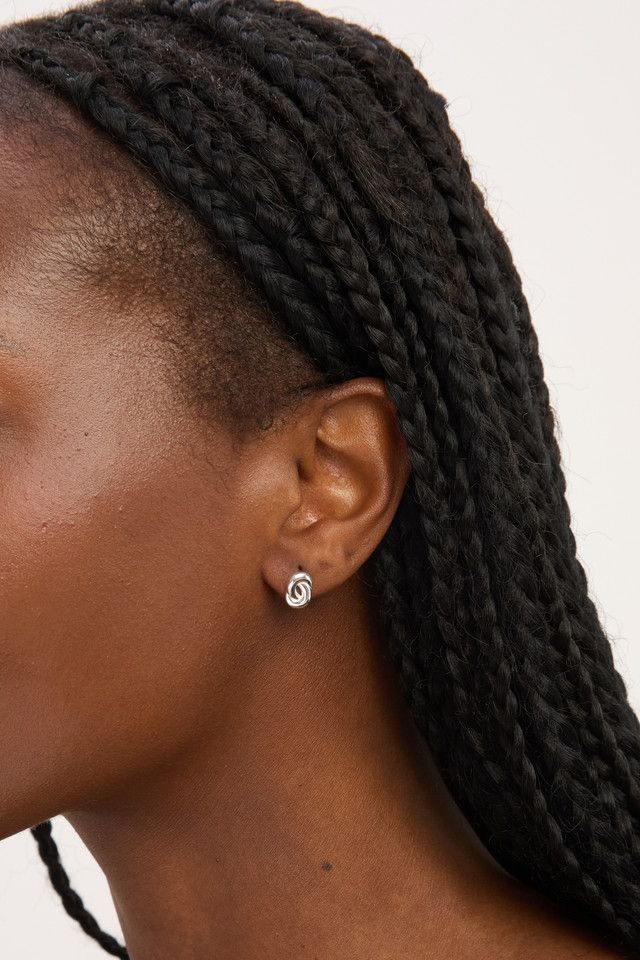 Simply Silver Sterling Silver 925 Polished Fluid Knot Stud Earrings image 2