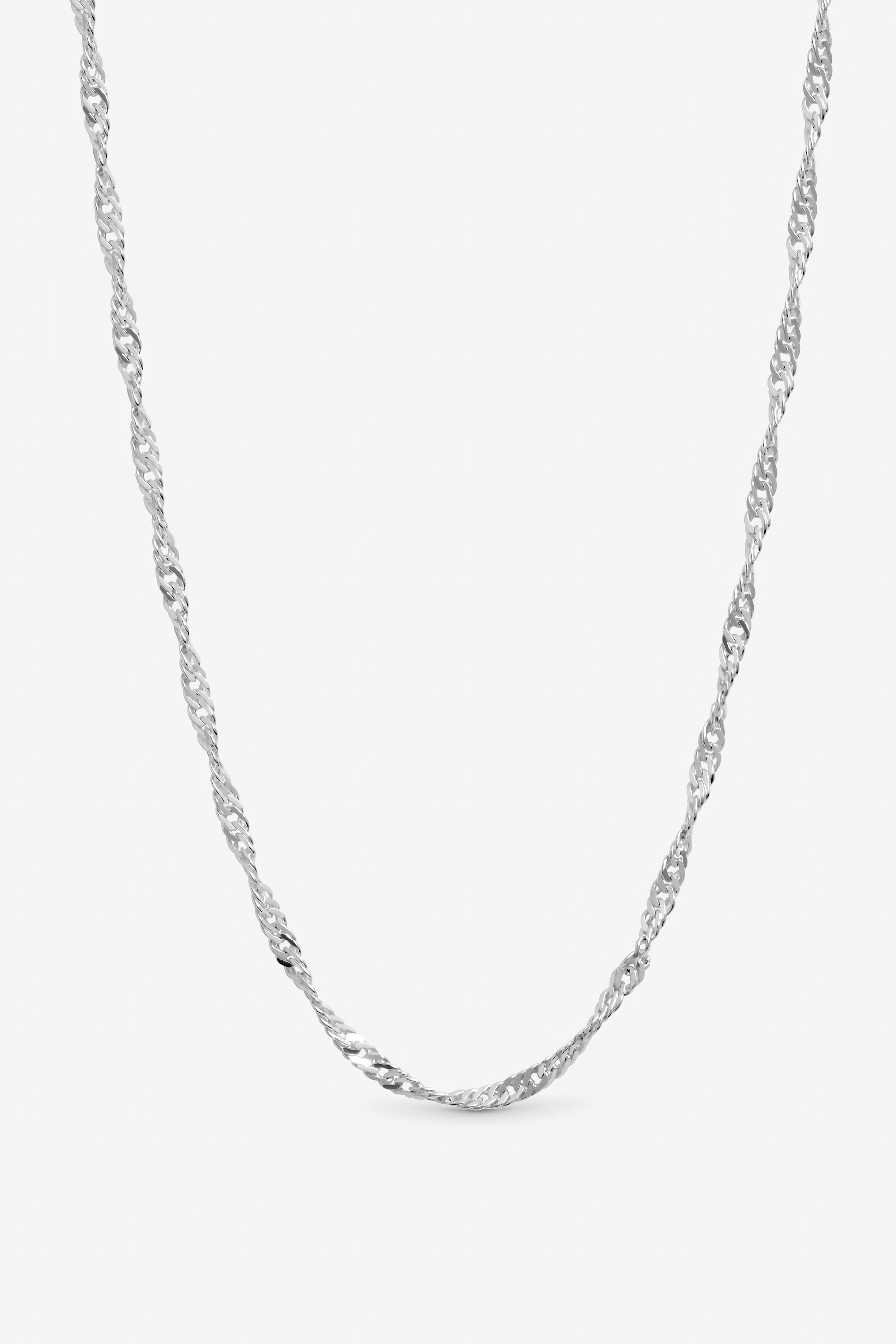 Inicio Sterling Silver Plated Twist Chain Necklace - Gift Pouch image 1