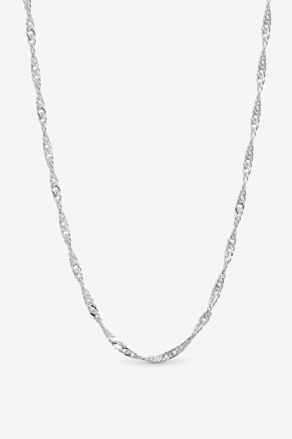 Inicio Sterling Silver Plated Twist Chain Necklace - Gift Pouch