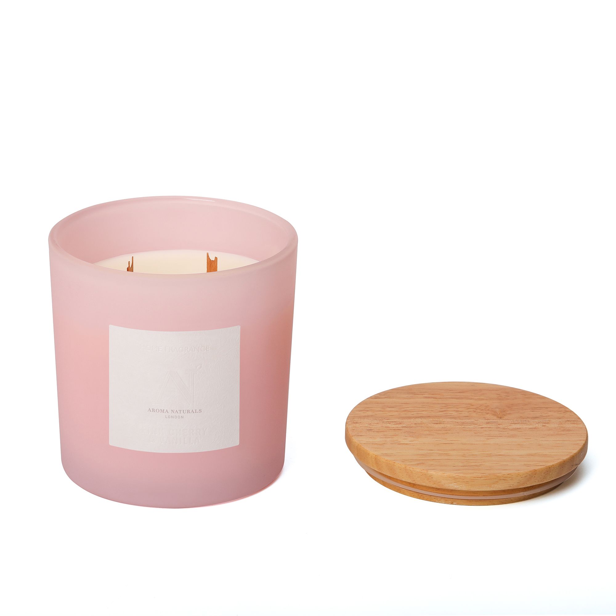 Aroma Naturals Frosted Decadence Glass Candle - Cashmere Scent image 3