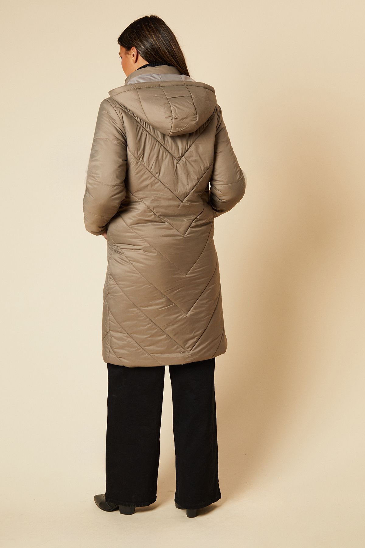 Dorothy Perkins Quilted Coat Mink Brown image 3