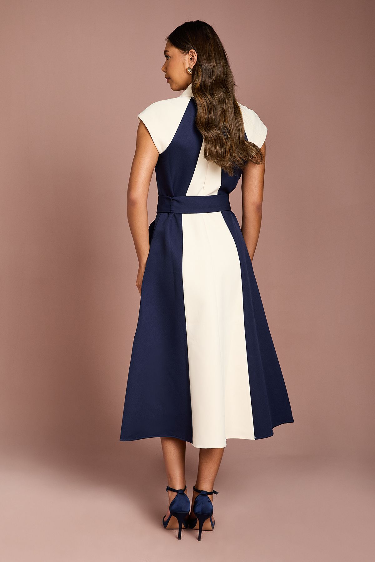 Coast Colour Block Panelled Midi Dress Ivory image 3