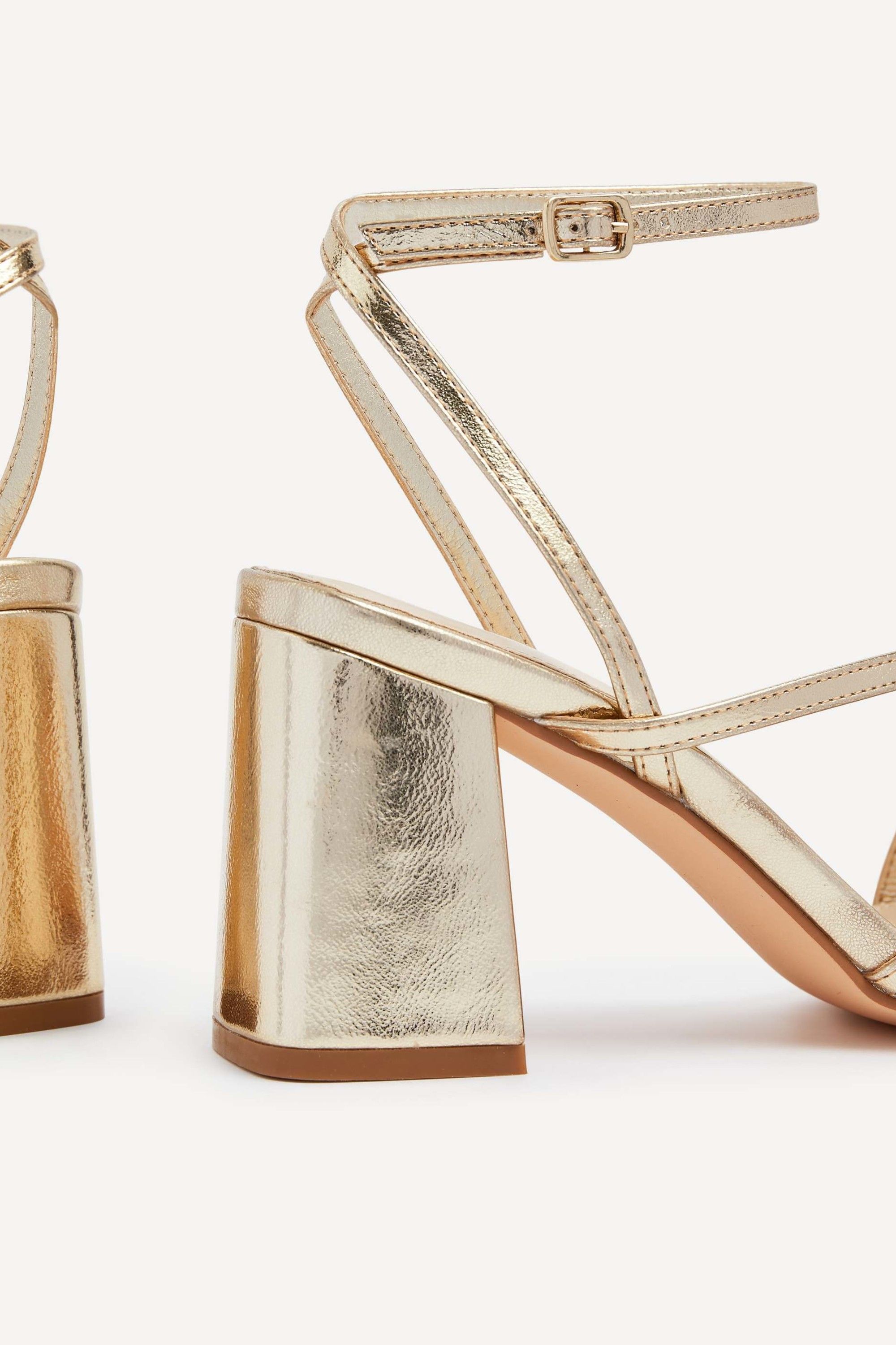 Linzi Status Gold Crossover Block Heeled Sandals image 5