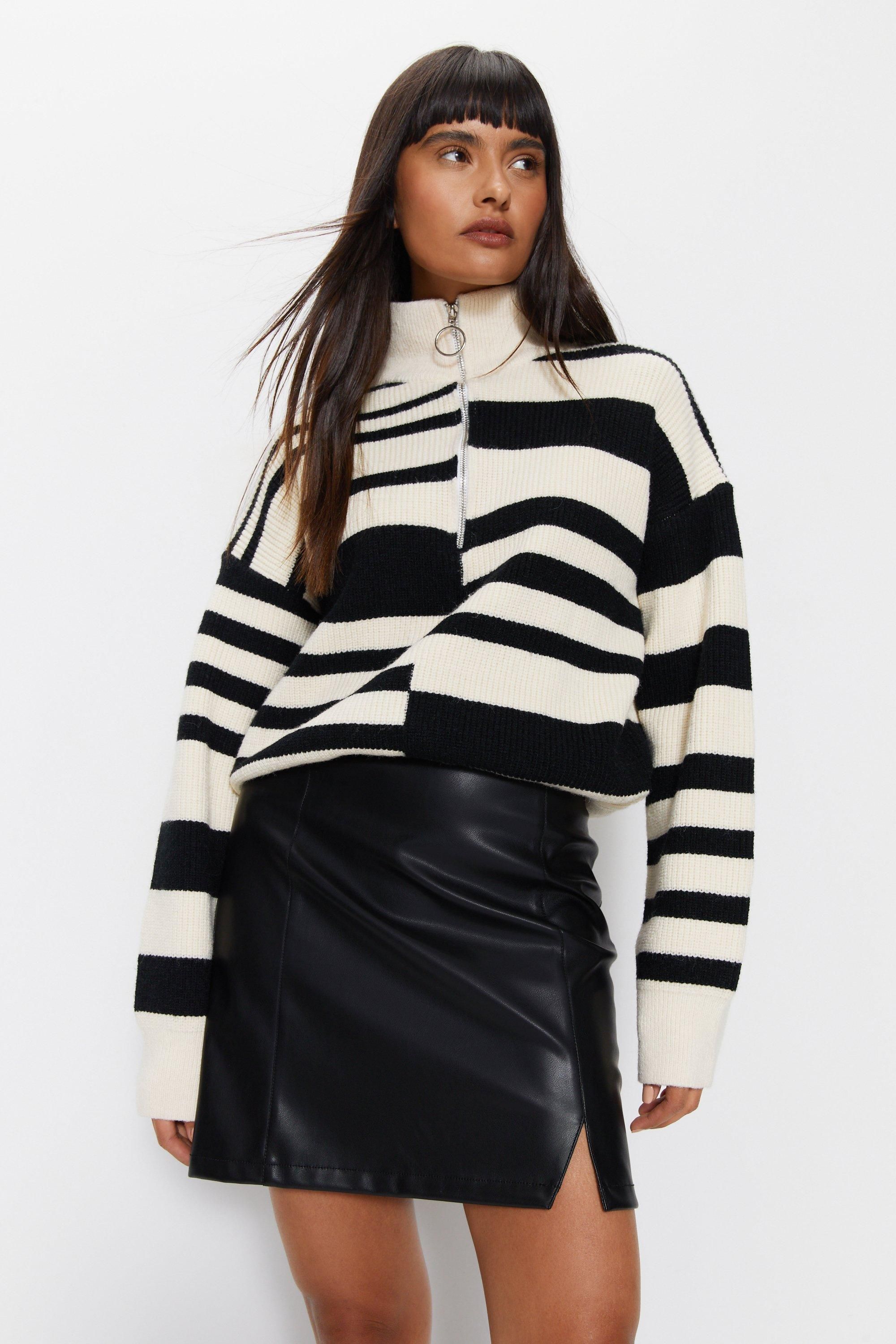 Warehouse Faux Leather Mini Skirt Black image 3