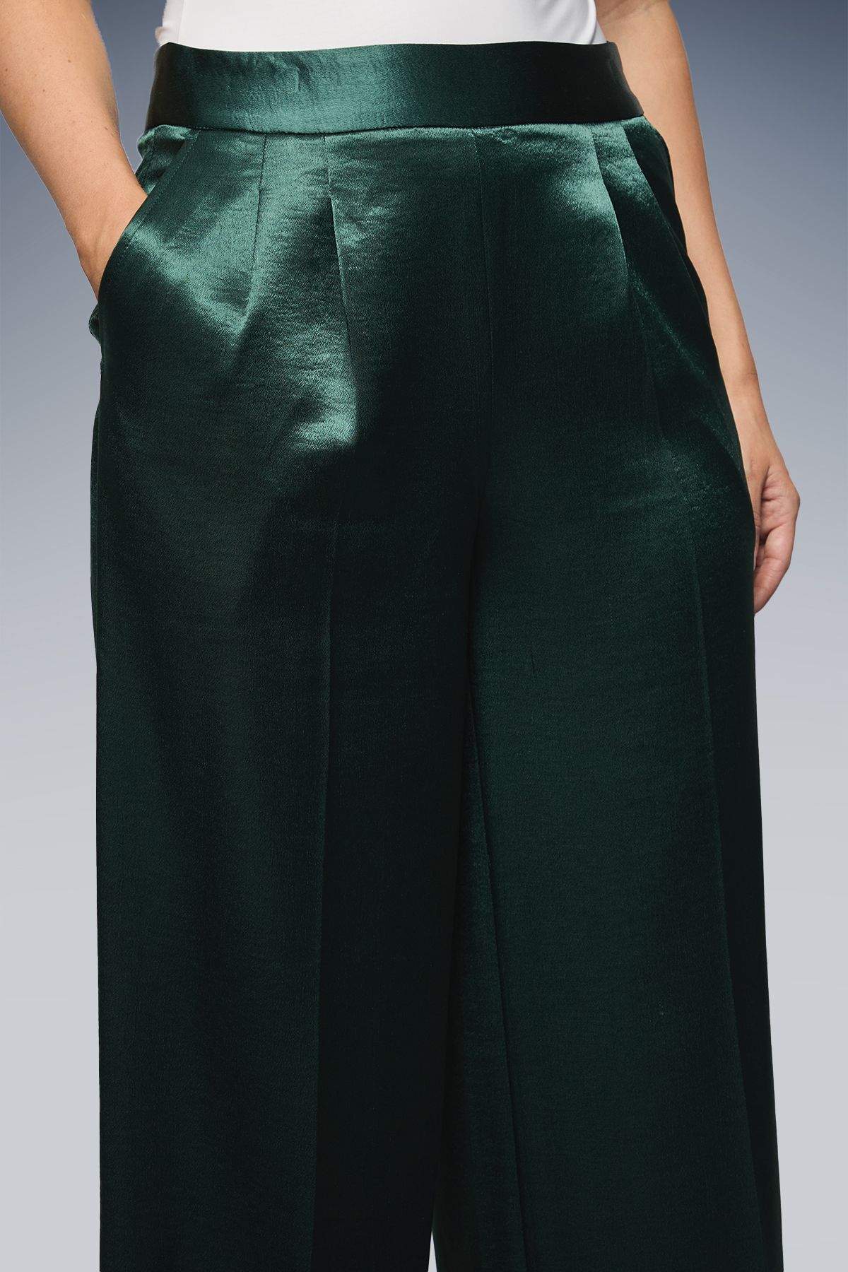 Dorothy Perkins Satin Wide Leg Trousers Forest image 4