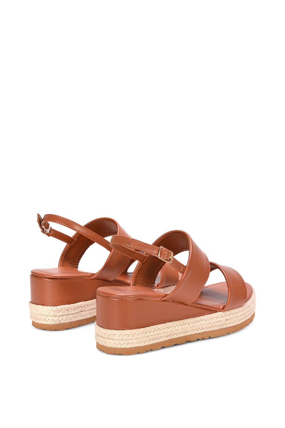 XY London 'Ally' Low Heel Platform Wedge Espadrill  Slingback Sandals image 4
