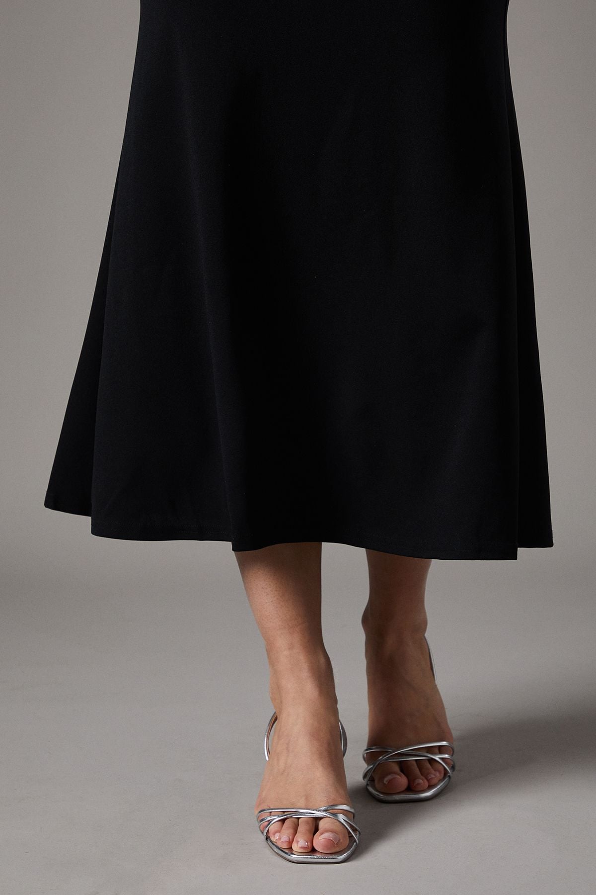 Coast Wide Fit Valina Faux Leather Slingback Cross Strap Kitten Heel Sandals Silver image 2