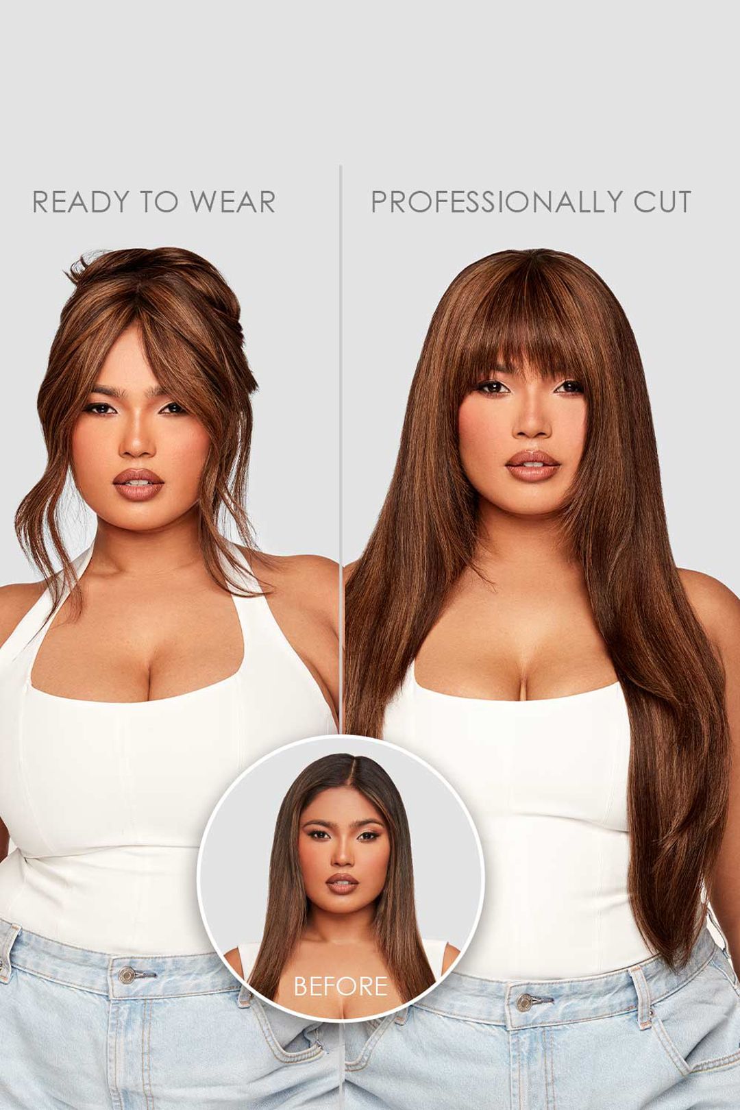 Beauty Works Beauty Works custom clip-in Fringe Topper 55g Hot Fudge image 4