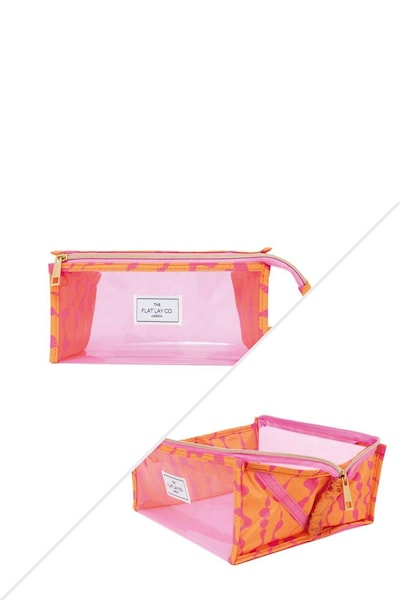 The Flat Lay Co Orange in Pink Dribbles Jelly Open Flat Box Bag Multi
