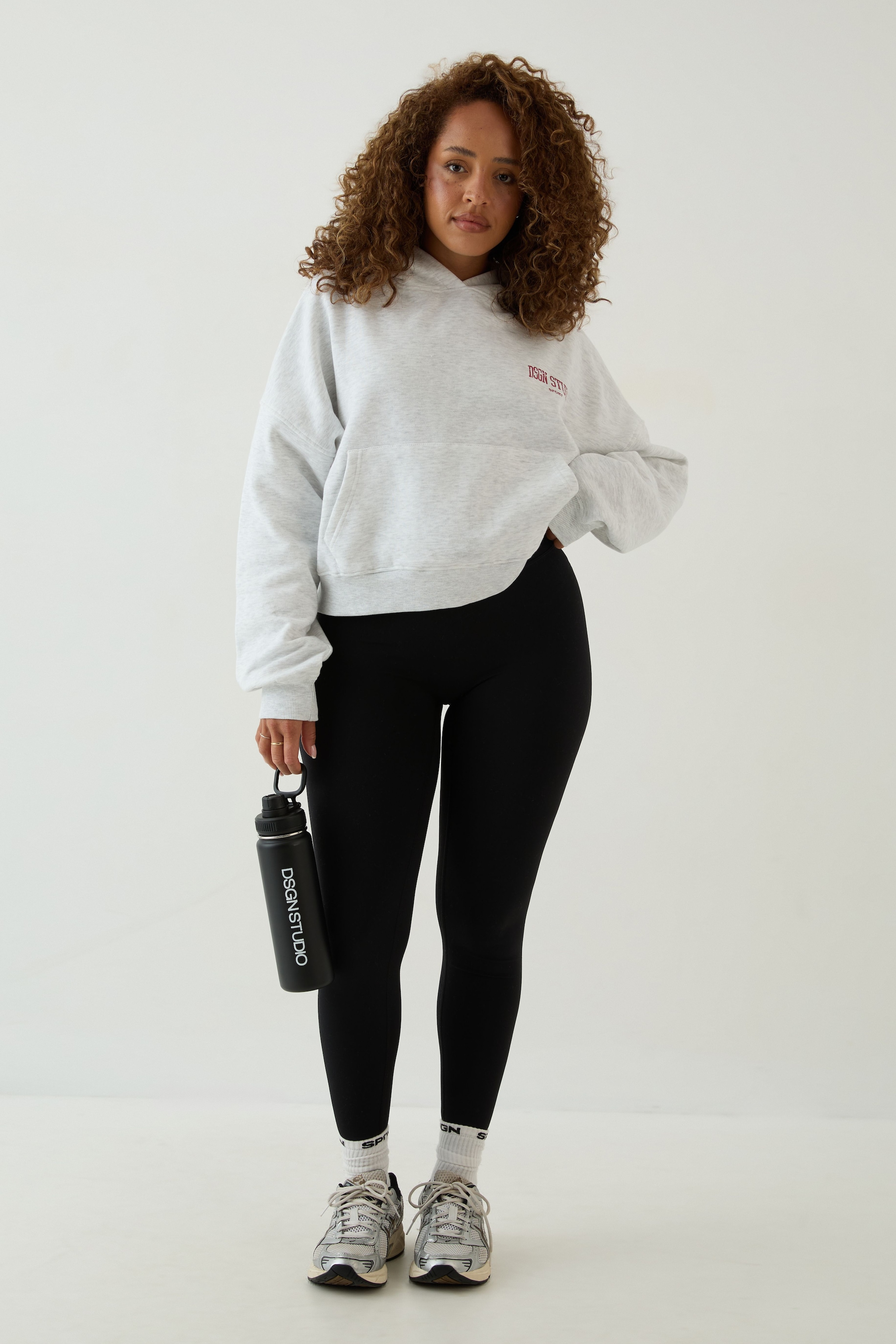 DSGN Studio DSGN Studio Collegiate Printed Boxy Hoodie Ash Grey image 5