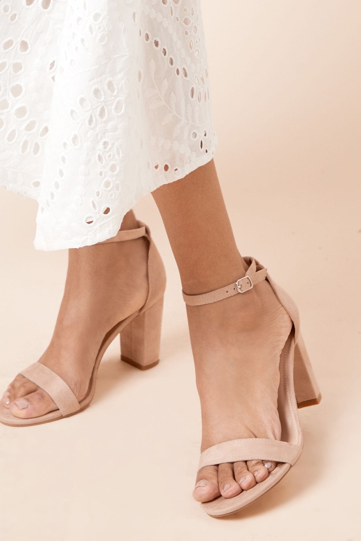 Dorothy Perkins Spark High Block Heel Sandals Taupe image 3