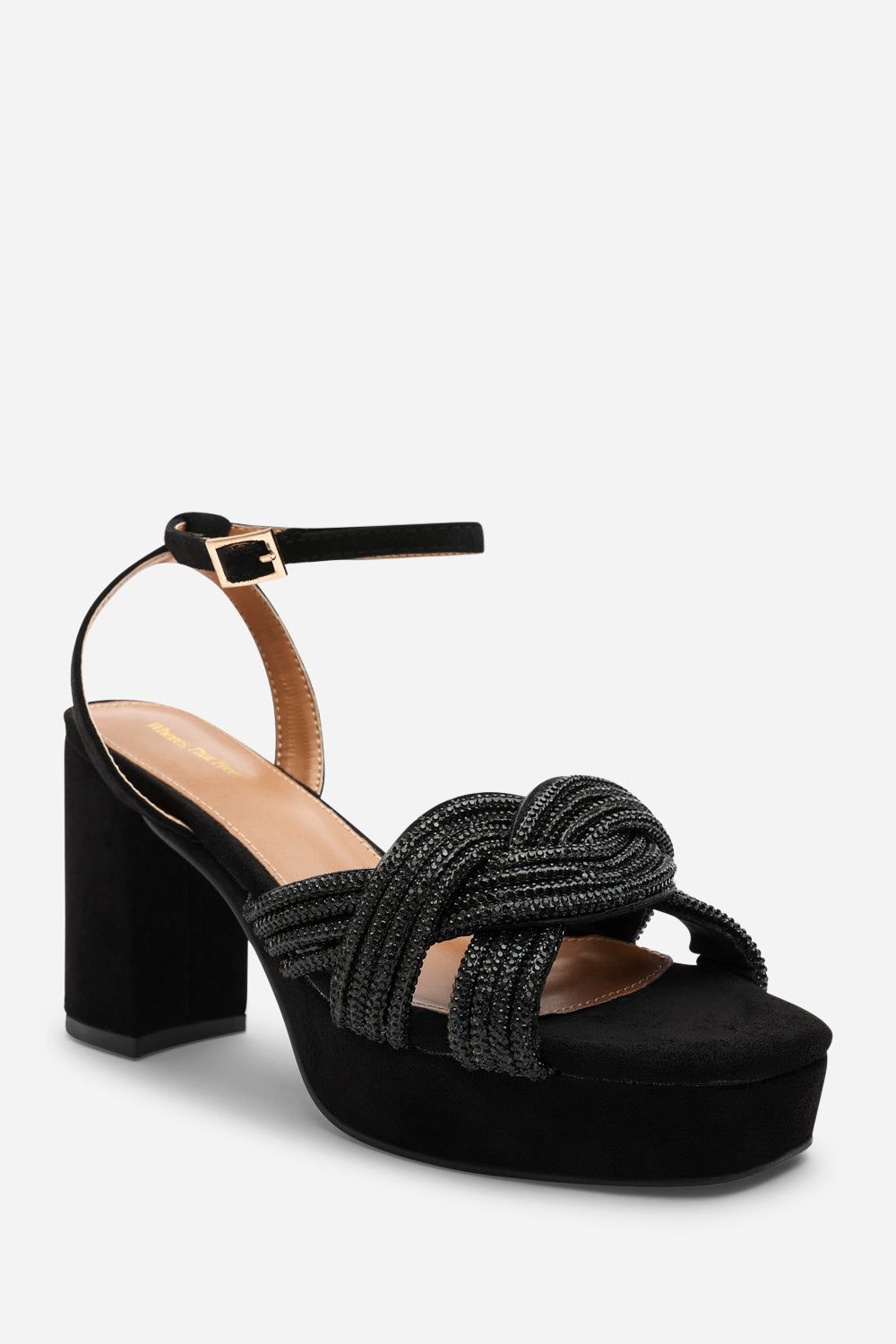 Where's That From 'Melissa' Wide Fit Suede Platform Heels with Twisted Straps image 3