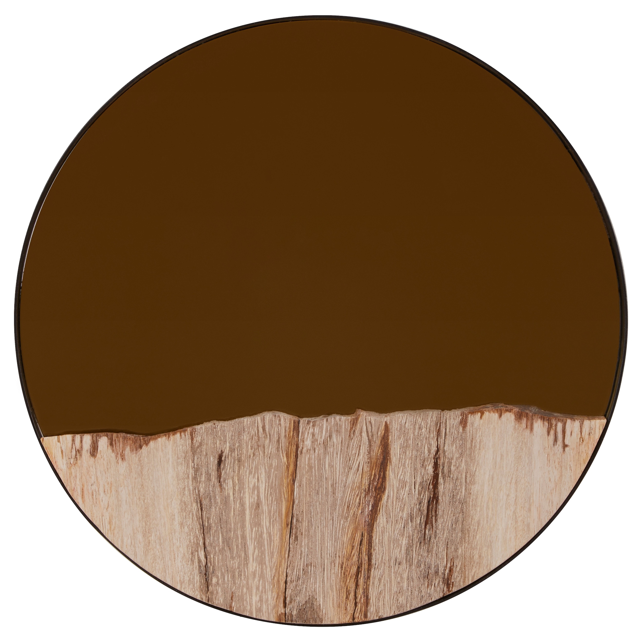 Orsina Relic Petrified Wood Tile Small Round Mirror image 1