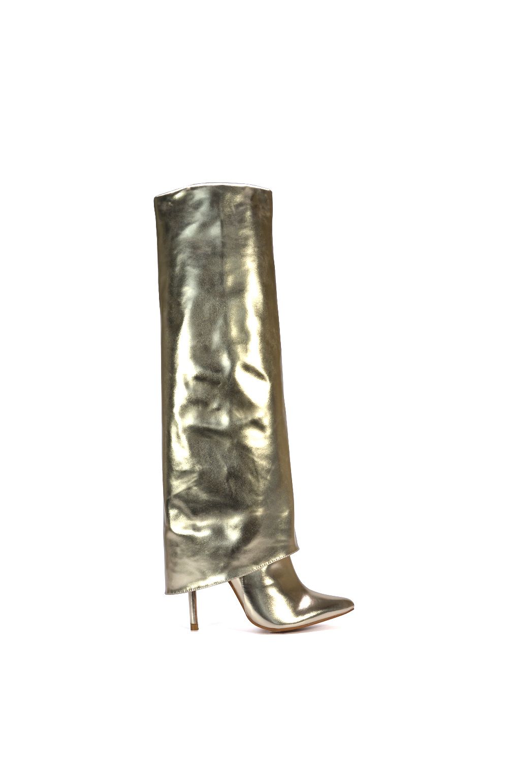 XY London 'Shauna' Foldover Knee High Boots With Stiletto Heel image 1