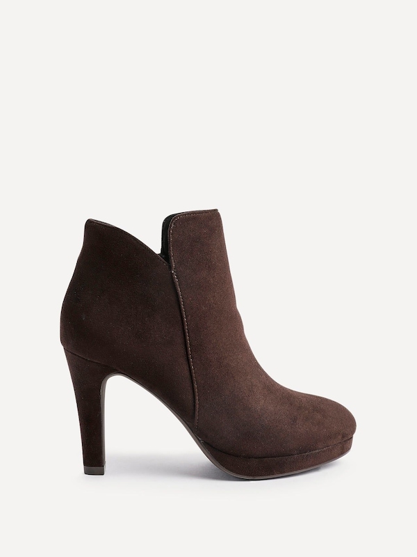 Linzi Layara Brown Faux Suede Small Platform Ankle Boot