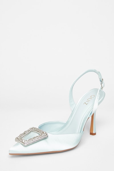 Quiz Light Blue Bridal Brooch Court Heels