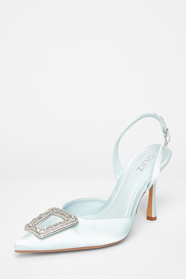 Quiz Light Blue Bridal Brooch Court Heels