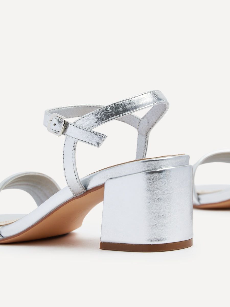 Linzi Toronto Silver Faux Leather Block Heeled Sandal image 5