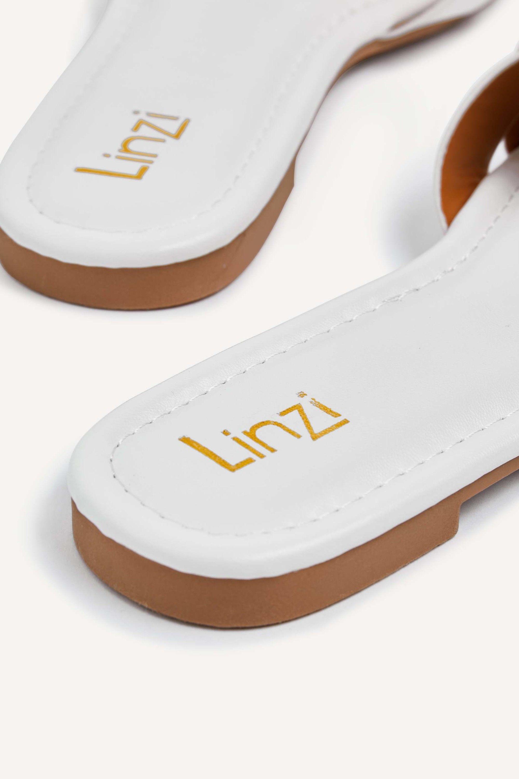 Linzi Fletcher White Slider Sandals image 5