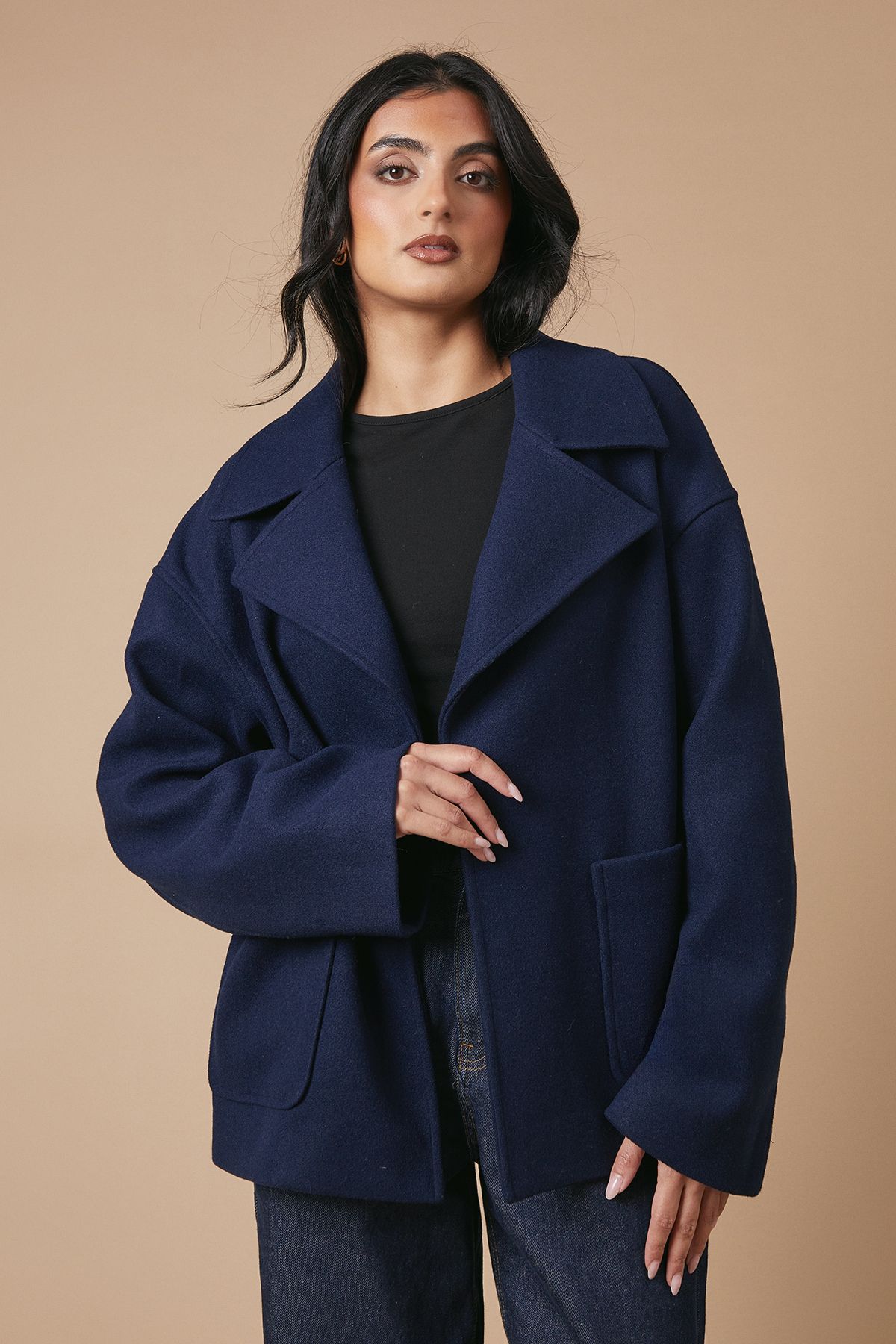 Oasis Edge To Edge Unlined Jacket Navy image 1