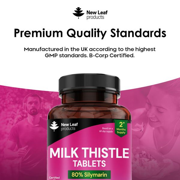 New leaf health Milk Thistle Tablets - 80% Silymarin High Strength - 120 Tablets - Milk Thistle Supplements image 5