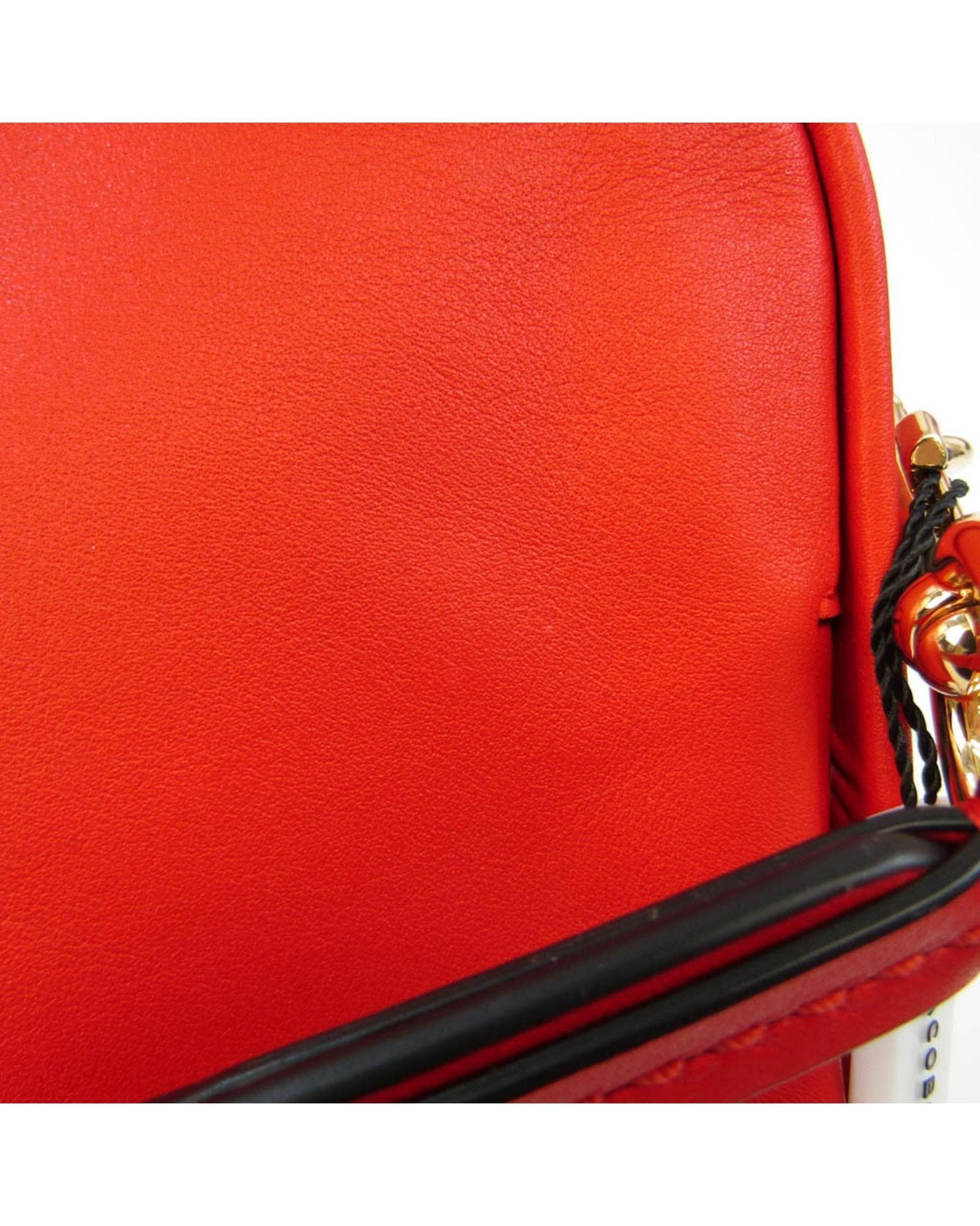 Marc Jacobs Preloved Snapshot Mini Camera Bag Zip Closure Wo - Red Shoulder image 7