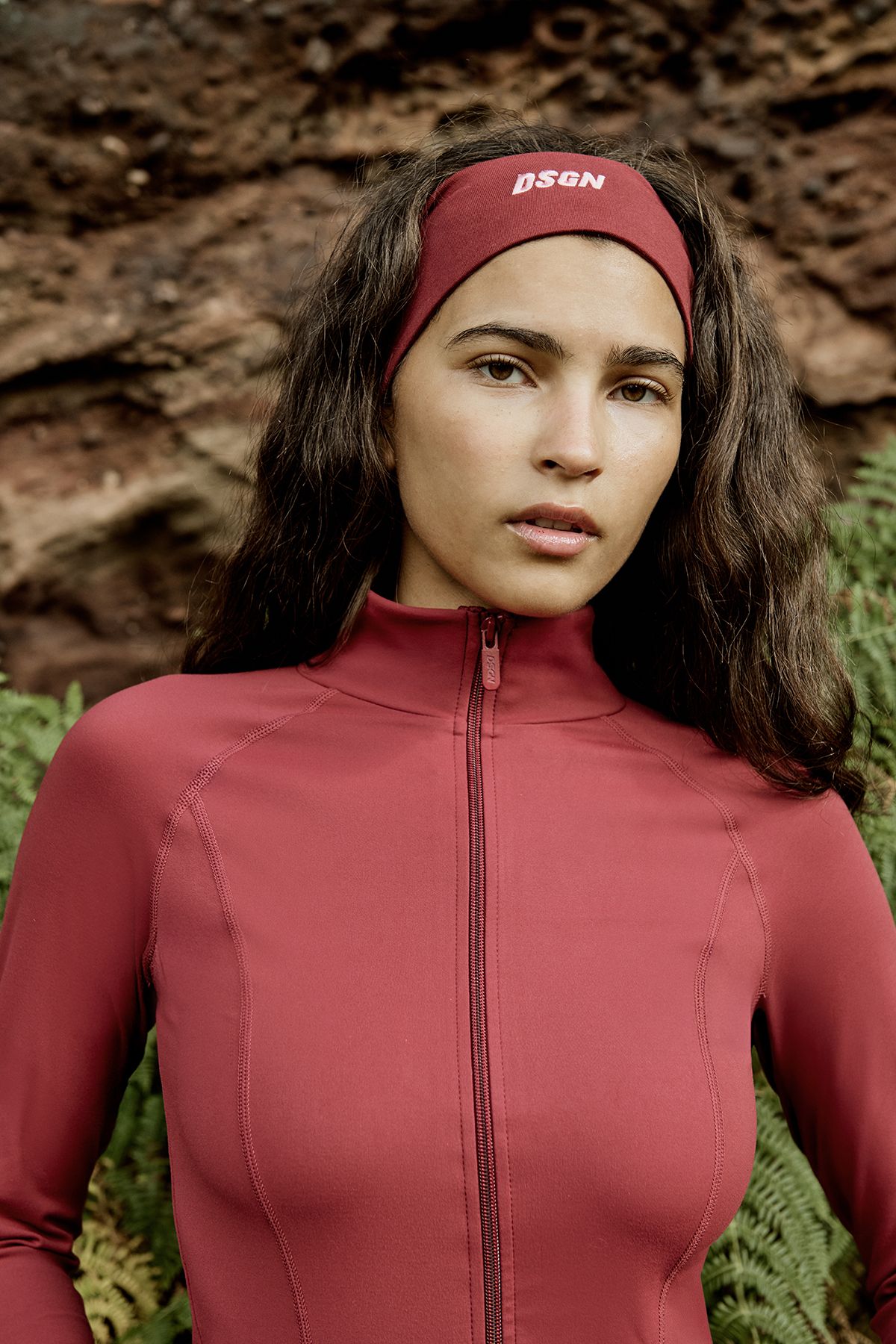 DSGN Studio DSGN Studio Sport Embroidered Headband Burgundy image 1