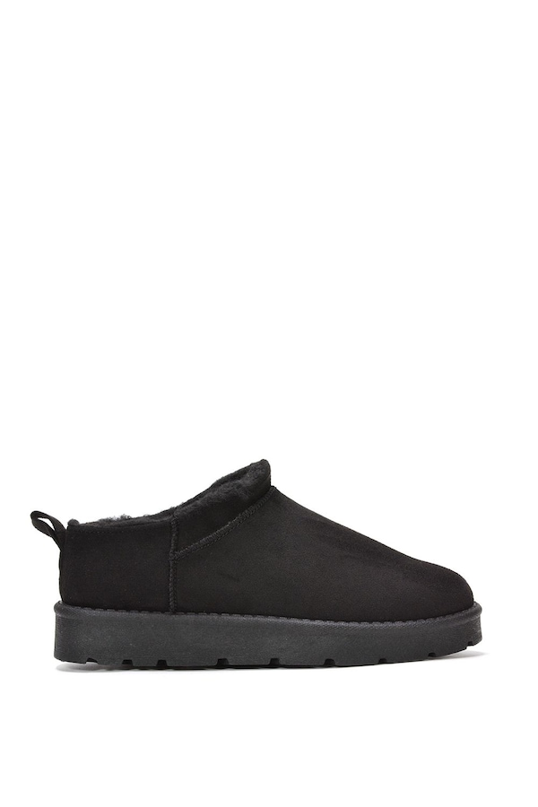 XY London 'Maeve' Faux Fur Lined Slip On Flat Mini Snug Booties