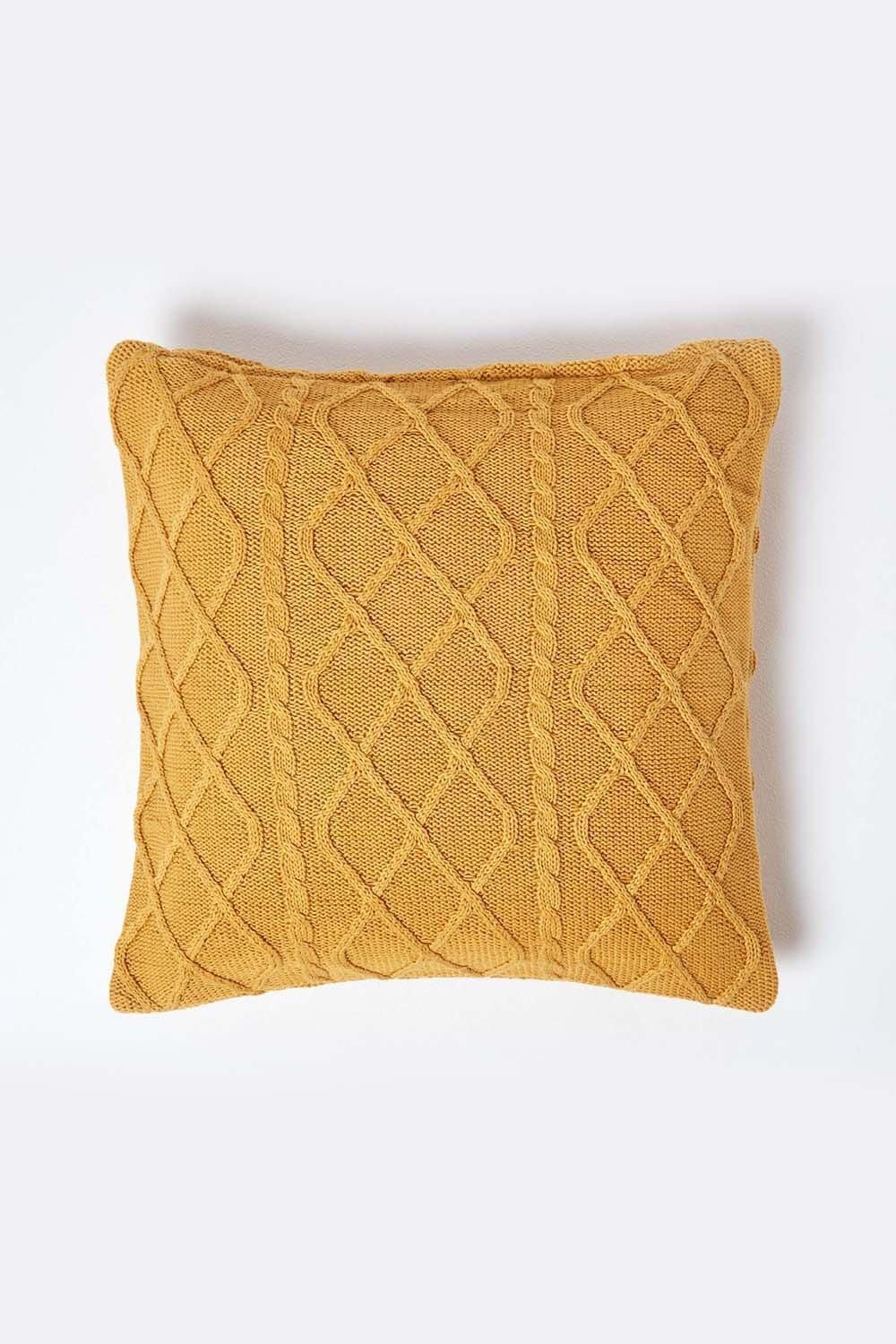 Homescapes Diamond Cable Knit Cushion Cover image 1