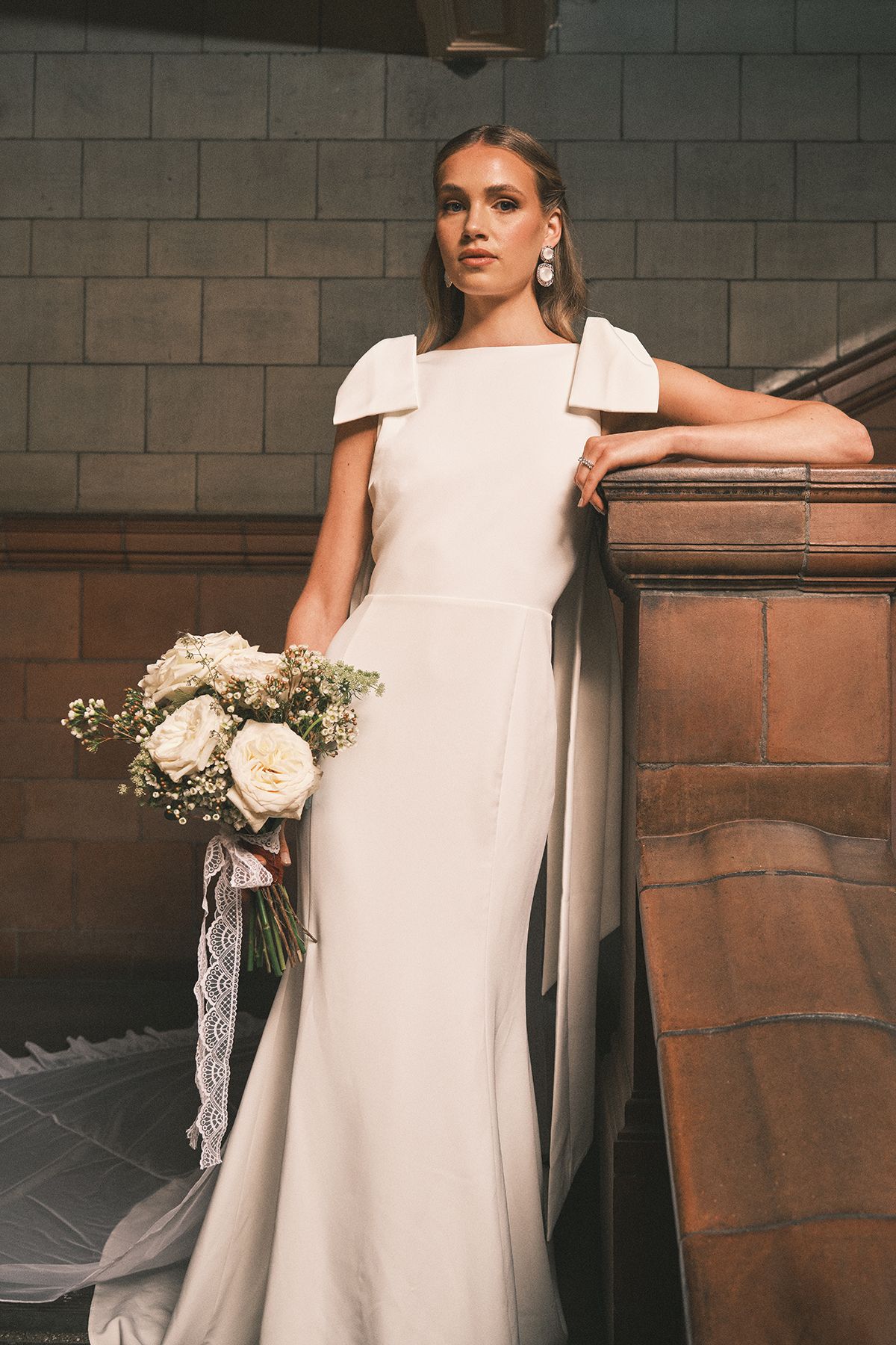 Coast Bow Detail Button Back Maxi Wedding Dress Ivory