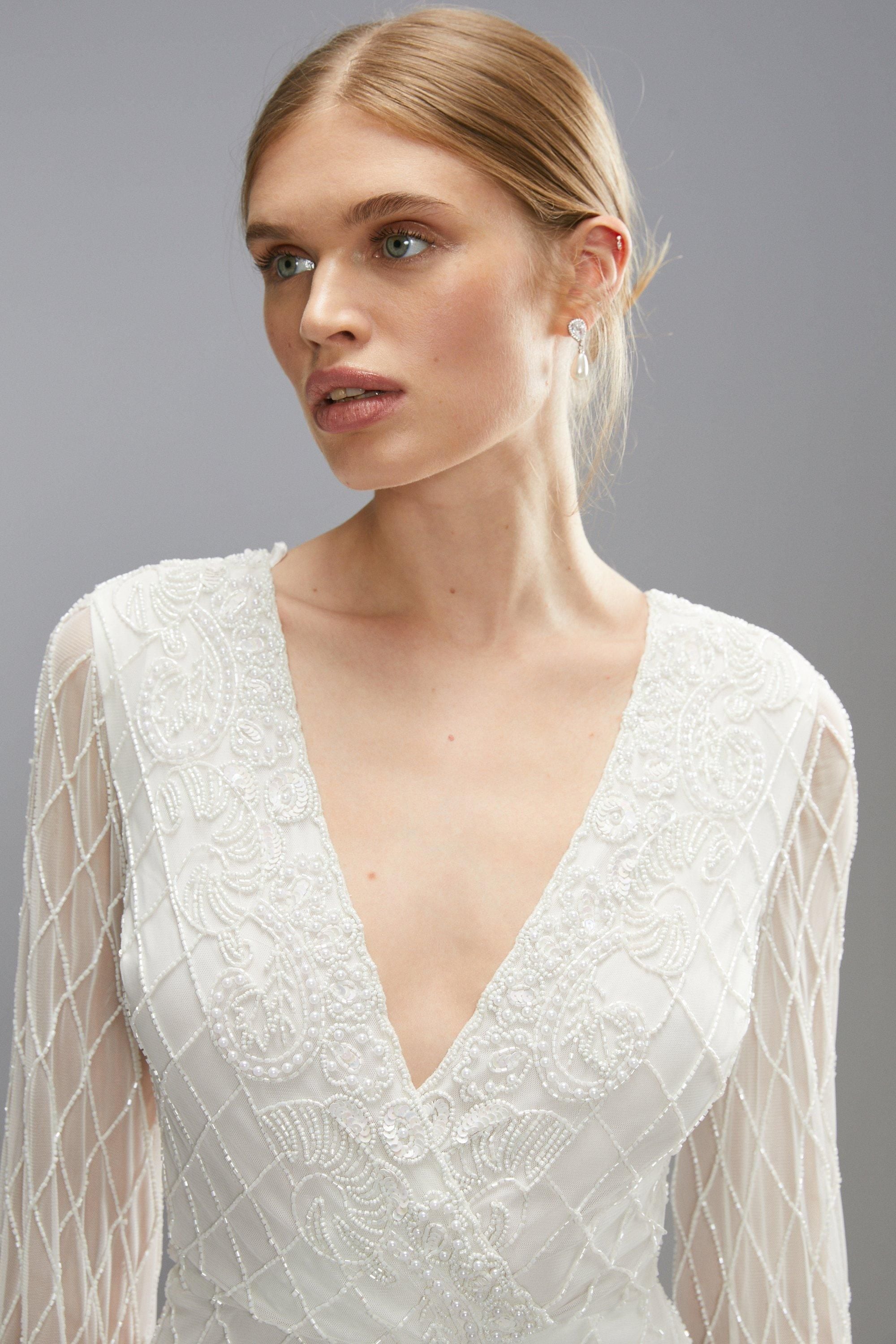 Coast Embellished Tie Back Boho Maxi Wedding Dresss Ivory image 2