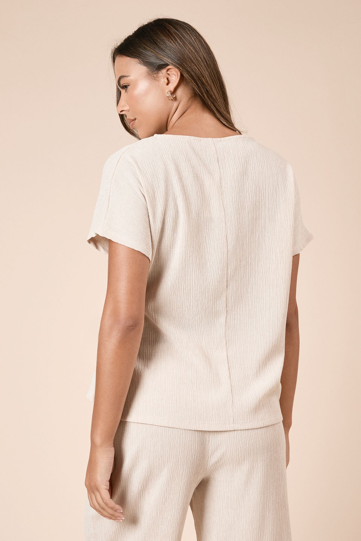 Dorothy Perkins Knot Tie Side Jersey T Shirt Stone image 4