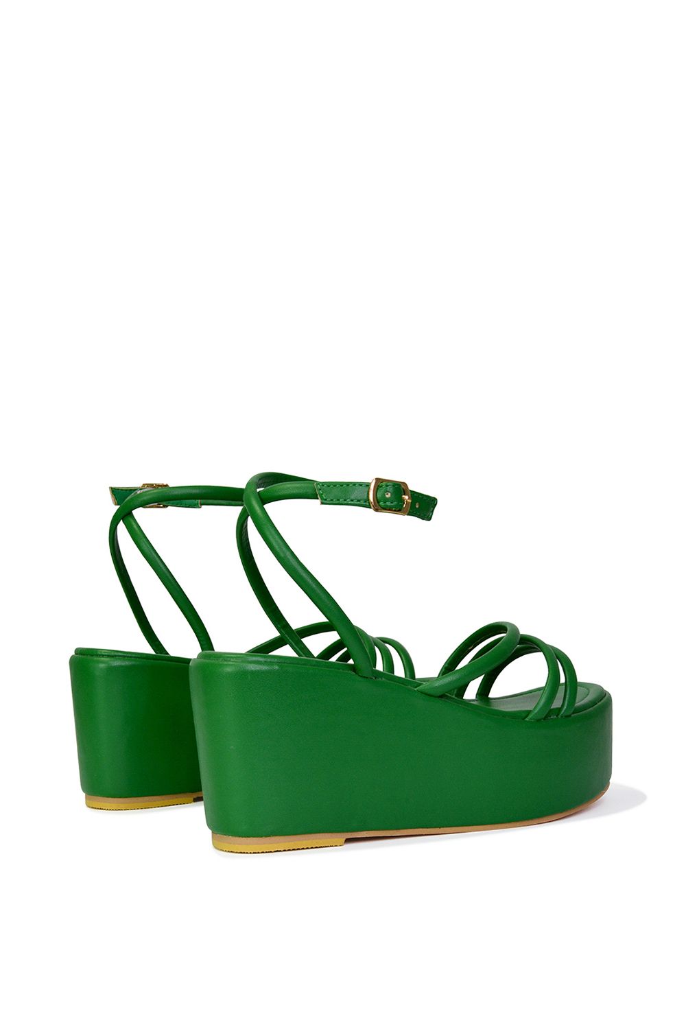 XY London 'Birdie' Ankle Strap Platform Sandal Wedge Heel Flatforms image 5