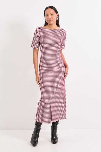 Principles Wine Slash Neck Ponte Midi Dress Wine