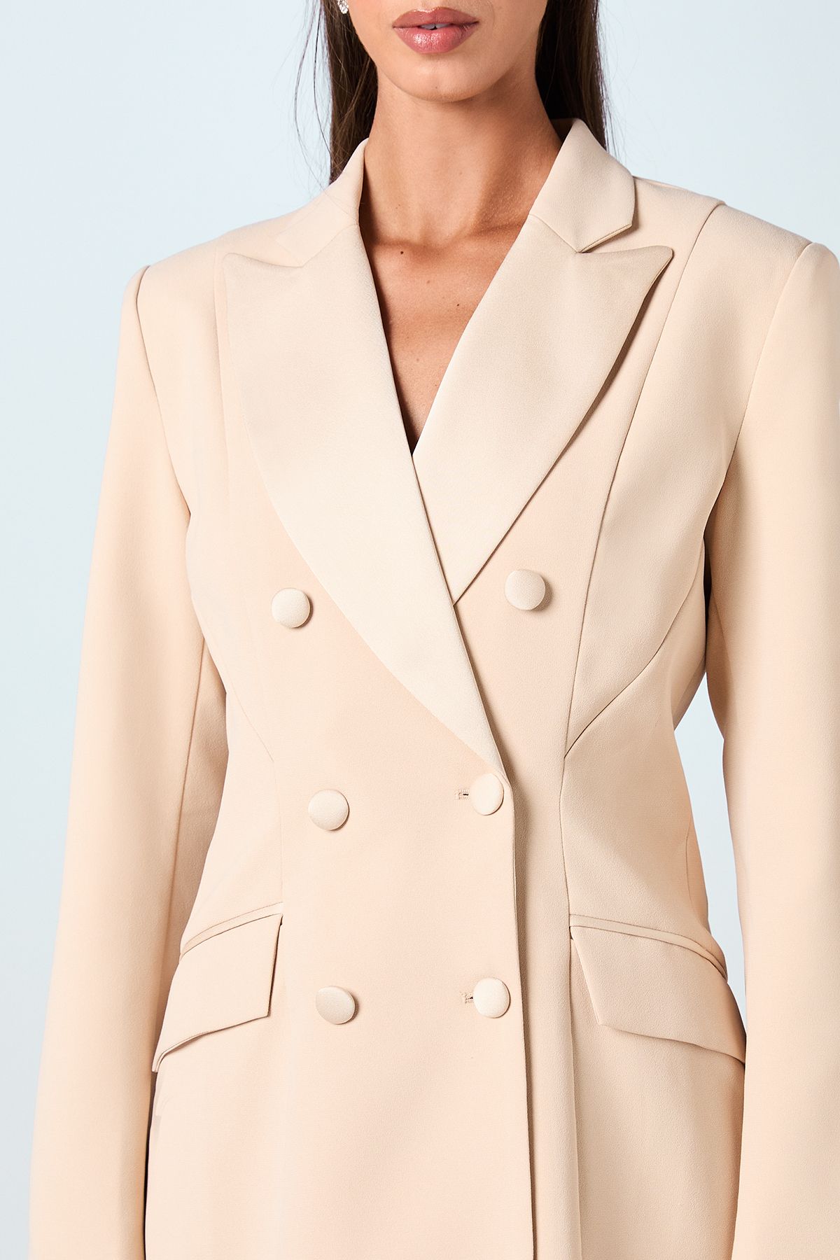 Coast Premium Hourglass Silhouette Double Breasted Blazer Champagne image 4