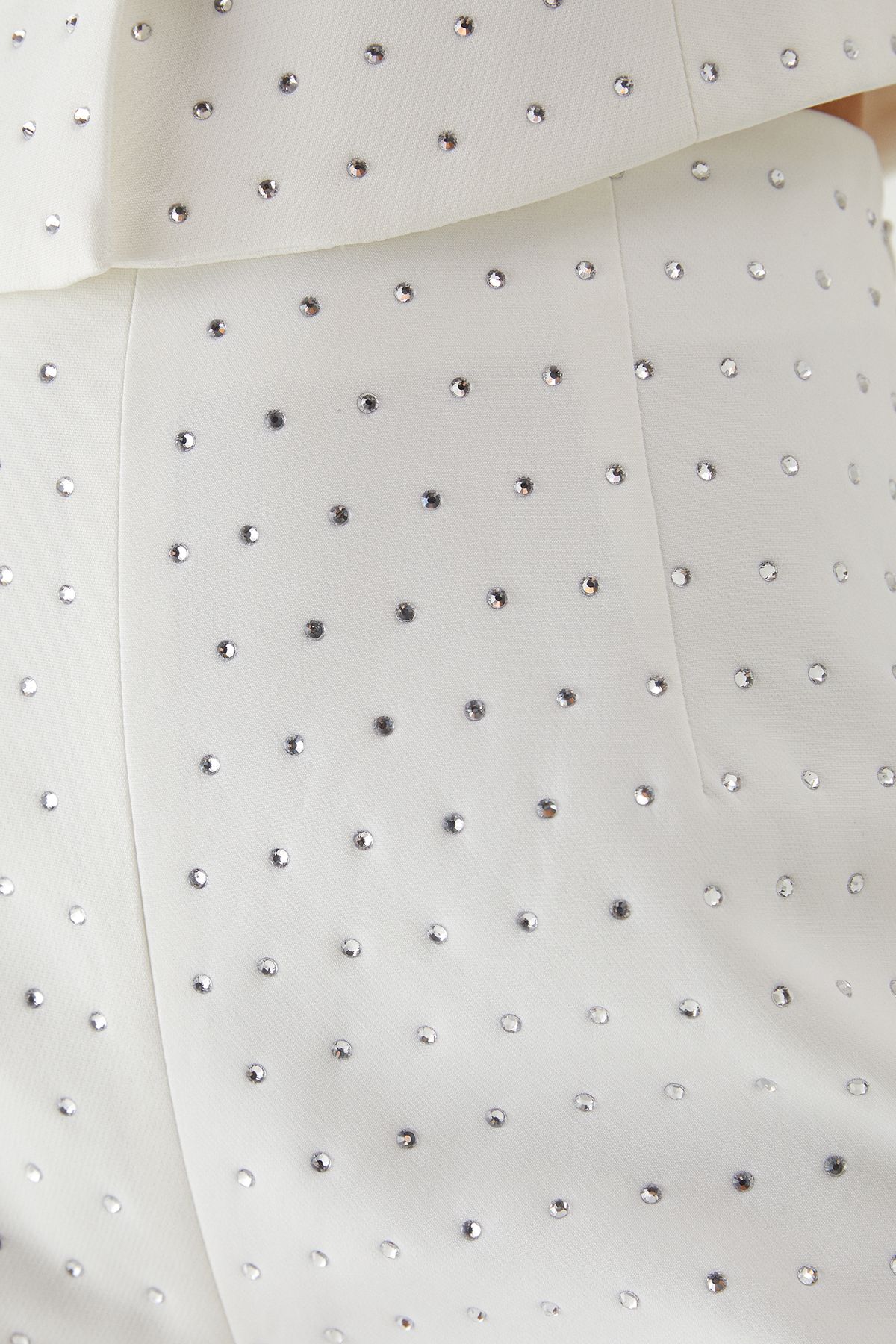 MissPap Diamante Embellished Micro Shorts Ivory image 5