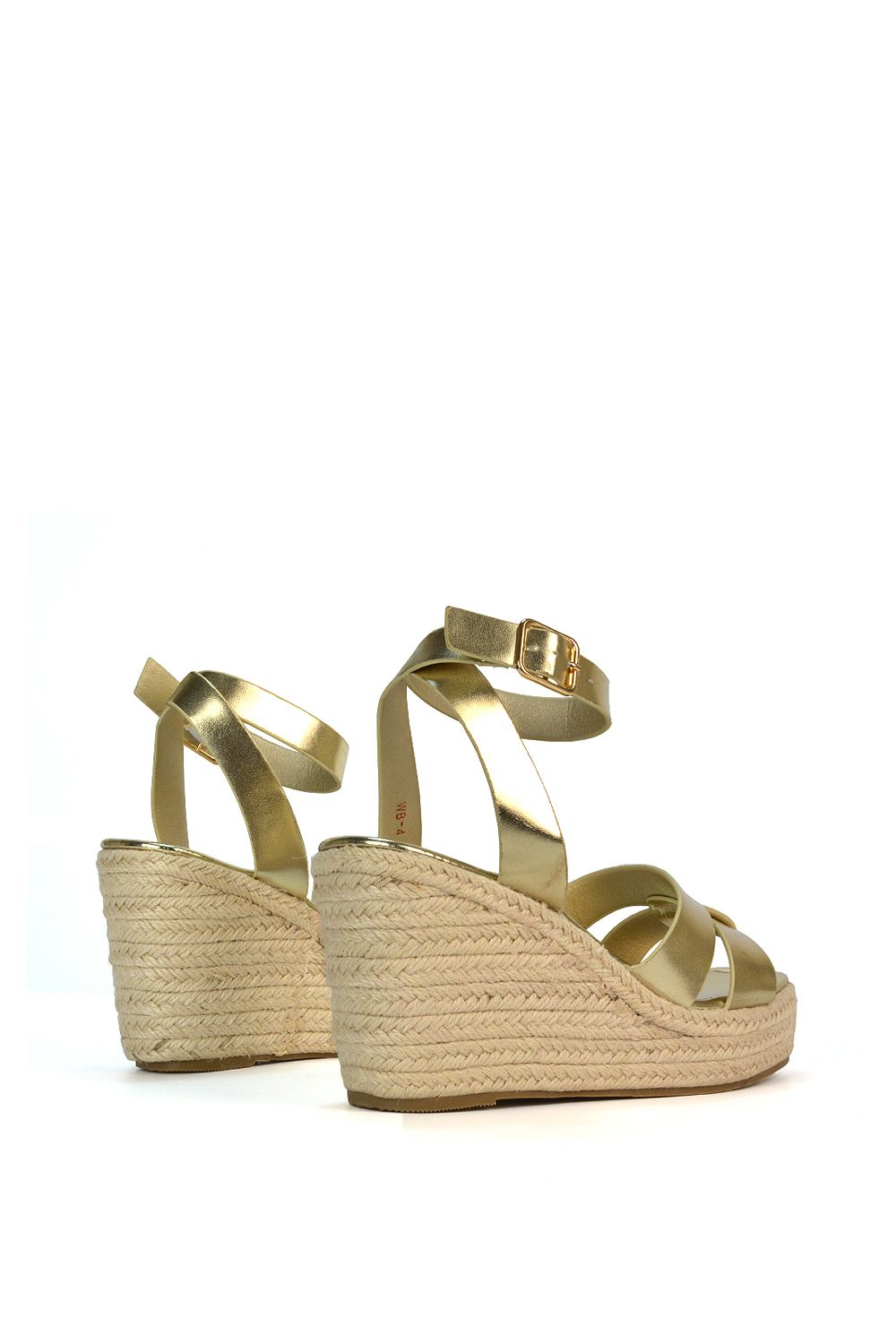 XY London 'Kala' Espadrille Strappy Platform Wedge Heel Sandals With Ankle Strap image 6