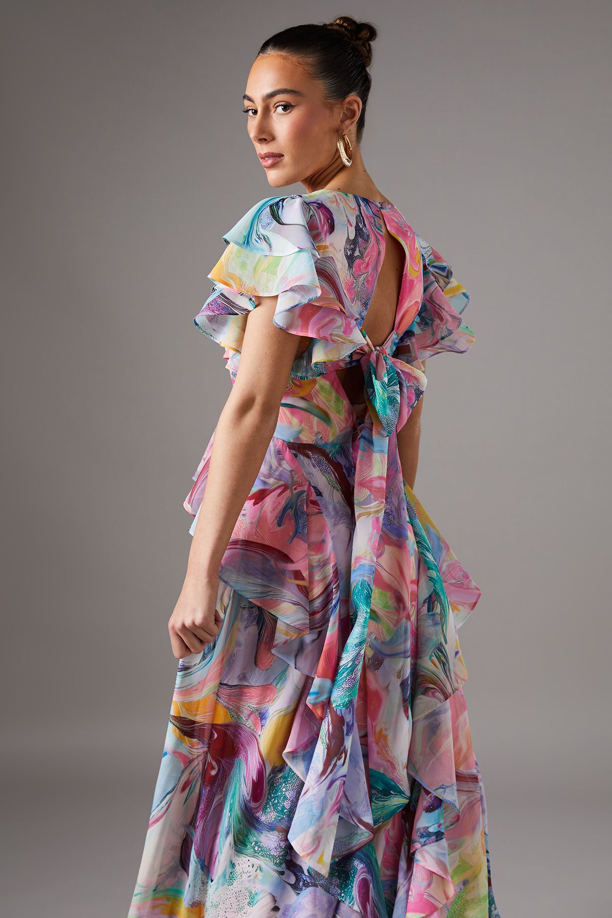 Coast Printed V Neck Maxi Dress Multi image 4