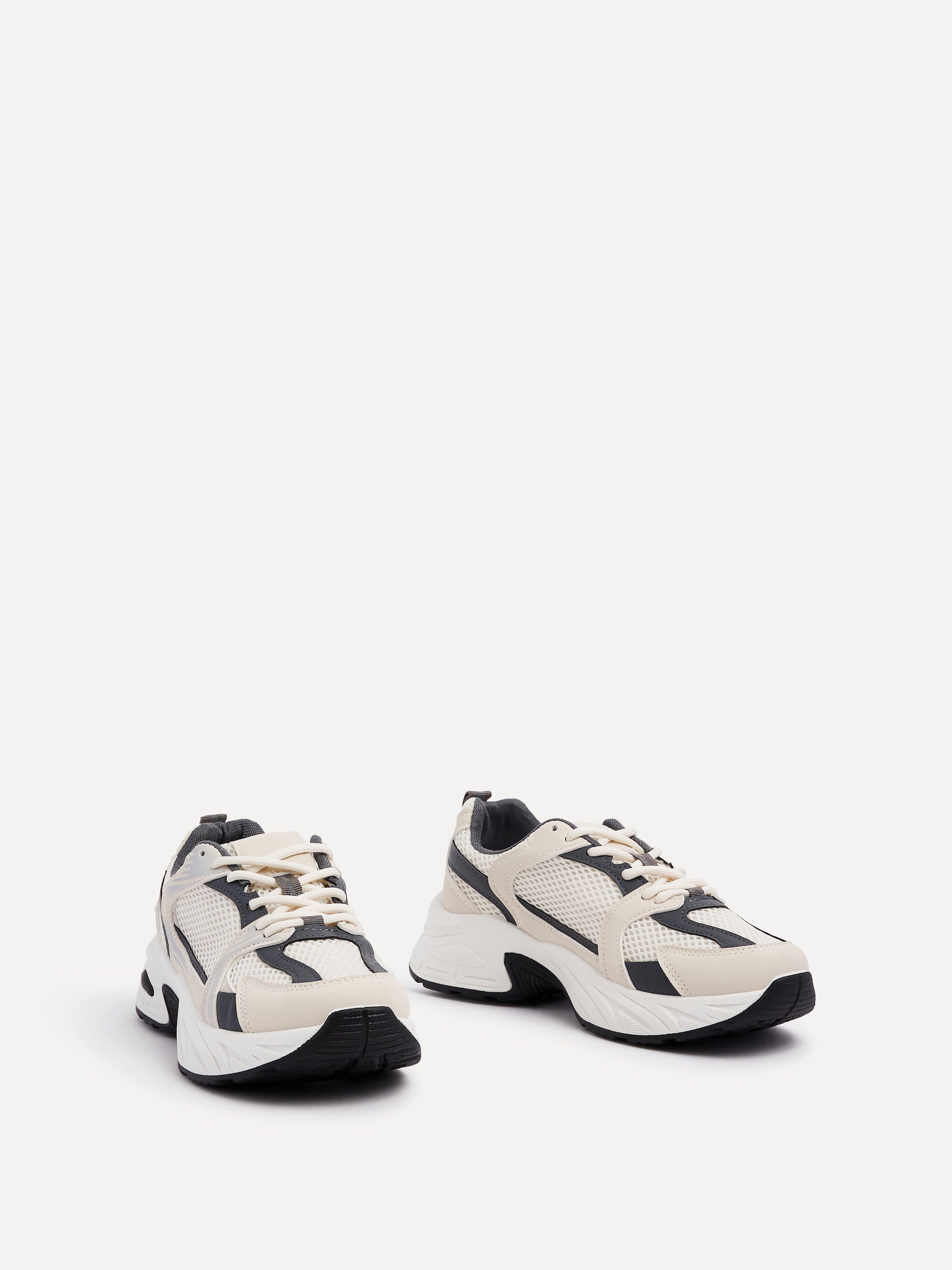 Linzi Venture Beige Mesh Effect Chunky Trainer image 3