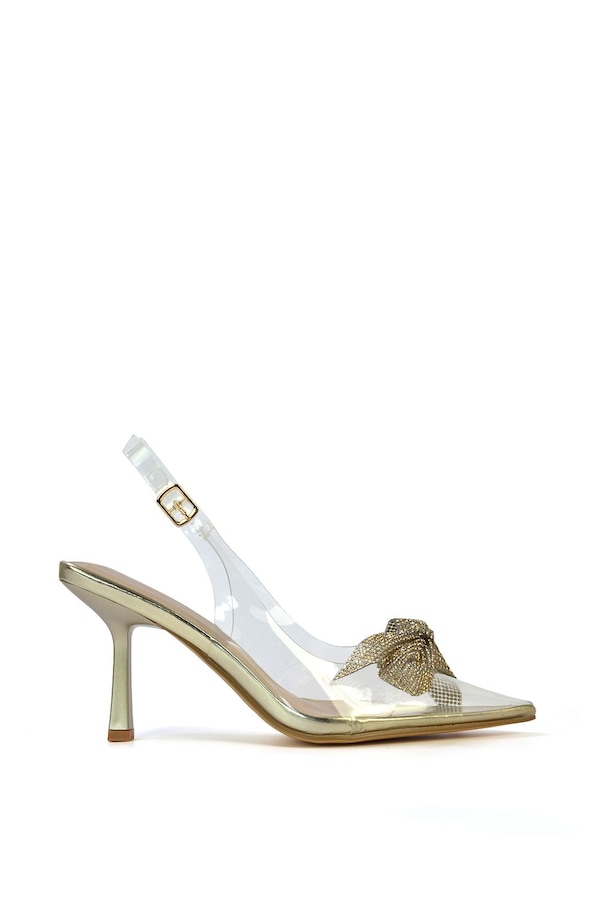 XY London 'Alaina' Perspex Slingback Stiletto Heel Court Shoes