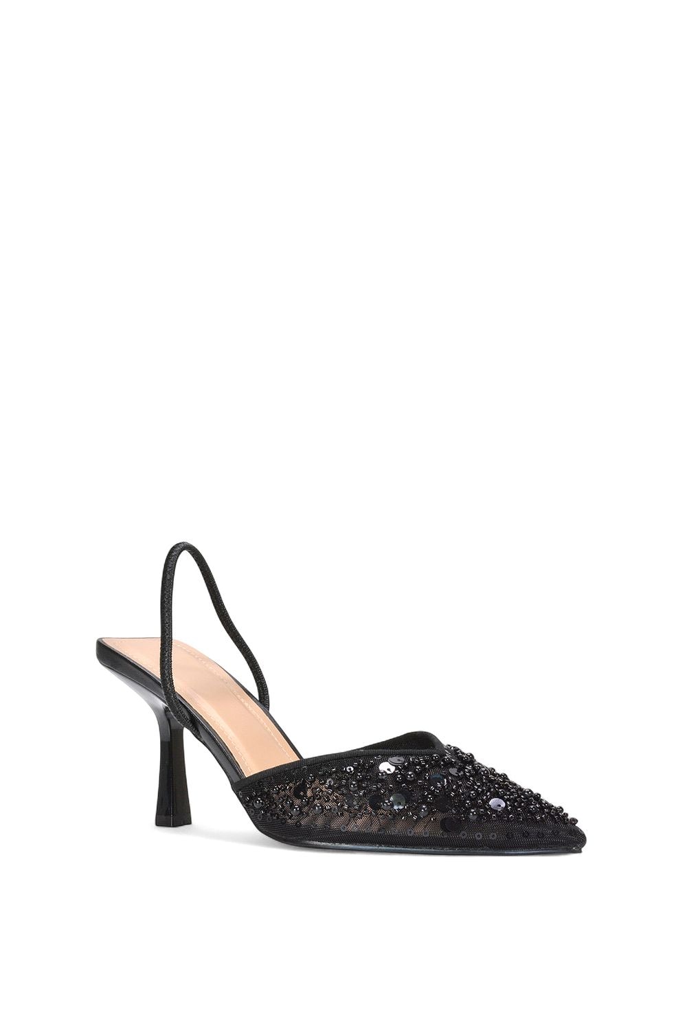 XY London 'Gaynor' Stiletto Heel Slingback Sequin Court Shoes image 2