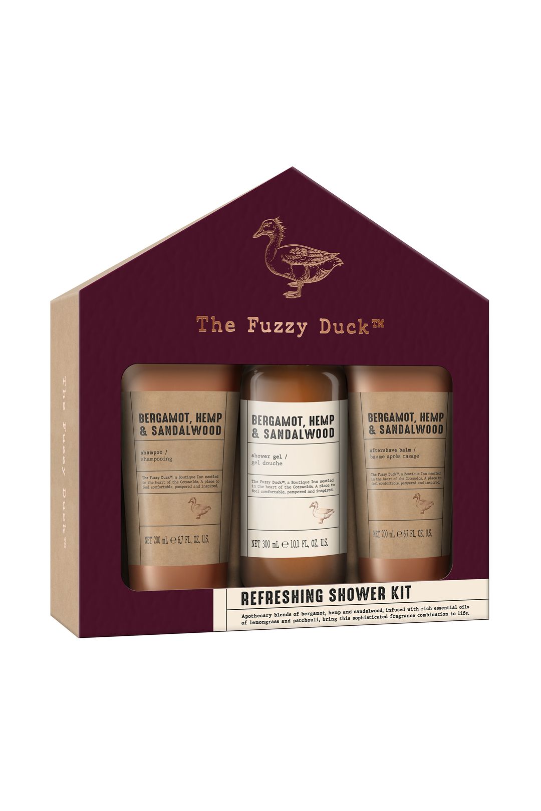 Baylis & Harding The Fuzzy Duck Bergamot, Hemp & Sandalwood Men's Refreshing Shower Kit Gift Set Multi image 2