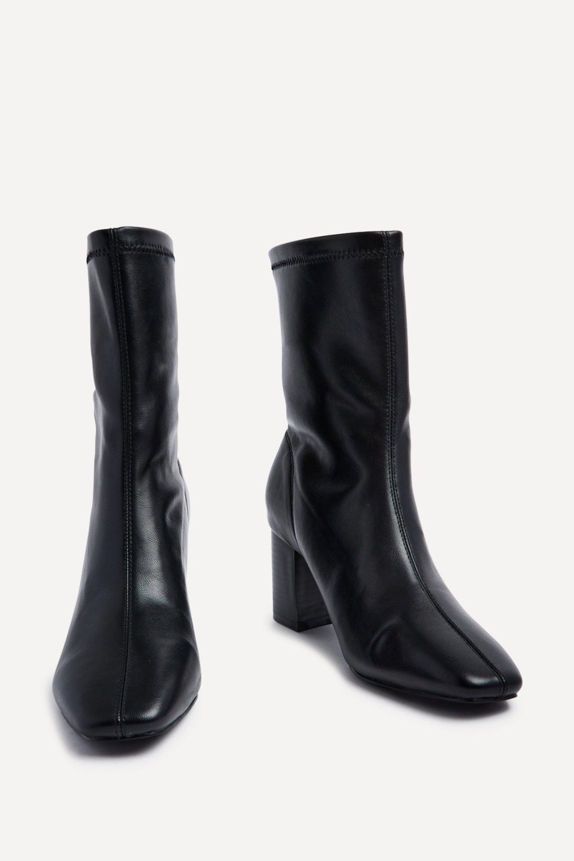 Linzi Bronx Black Faux Soft Leather Block Heel image 3