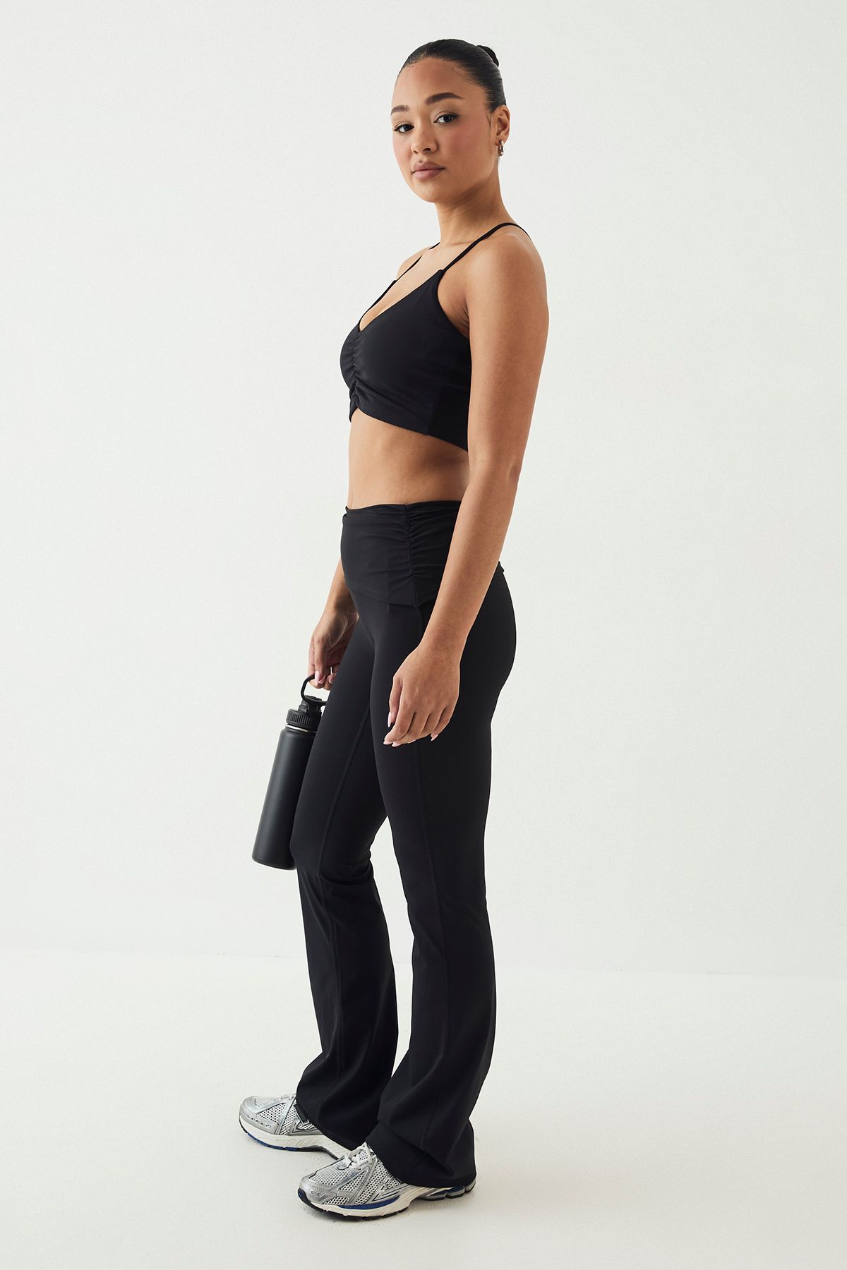 DSGN Studio DSGN Studio Ultra Sculpt Fold Over Waist Flared Legging Black image 3