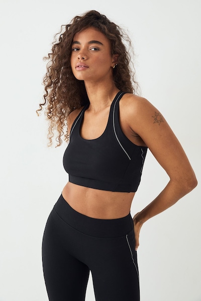 DSGN Studio DSGN Studio Reflective Binding Ultra Sculpt Sports Bra Black