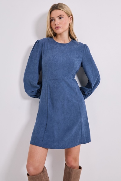 Dorothy Perkins Seam Detail Cord Mini Dress Blue
