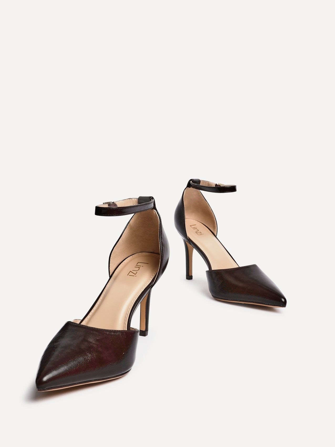 Linzi Thea Brown Faux Leather Classic Stiletto Court Heel image 4